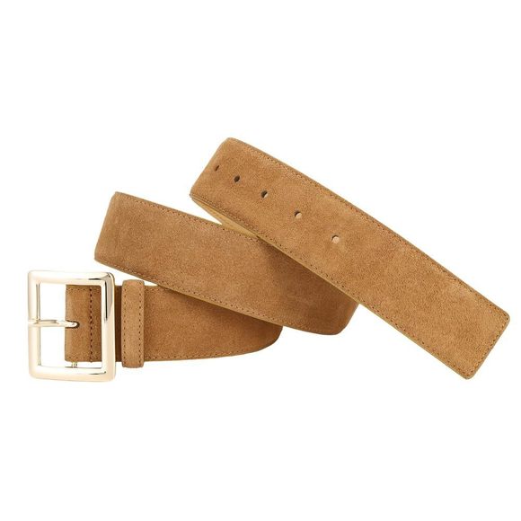 Women‘s Suede Belt With Gold Buckle Casual Genuine Leather Wide Waist Belts🐣 - Picture 5 of 5
